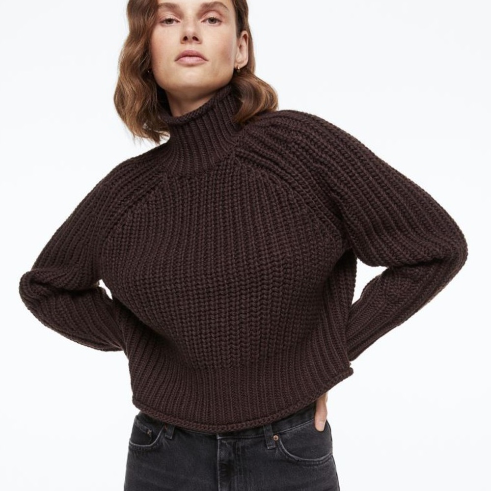 H&M olive knit turtleneck sweater